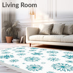 Teal Snowflake Scatter Rug
