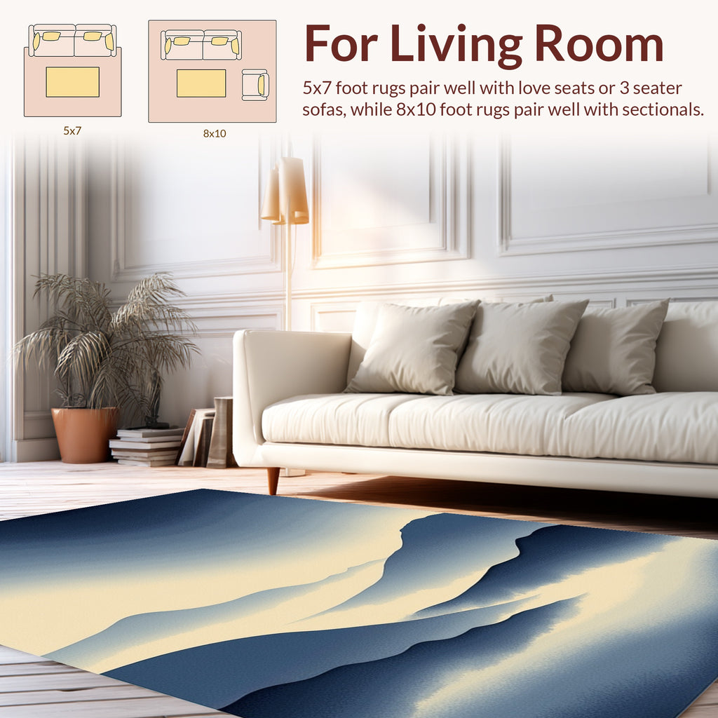 Misty Mountain Serenity Abstract Rug