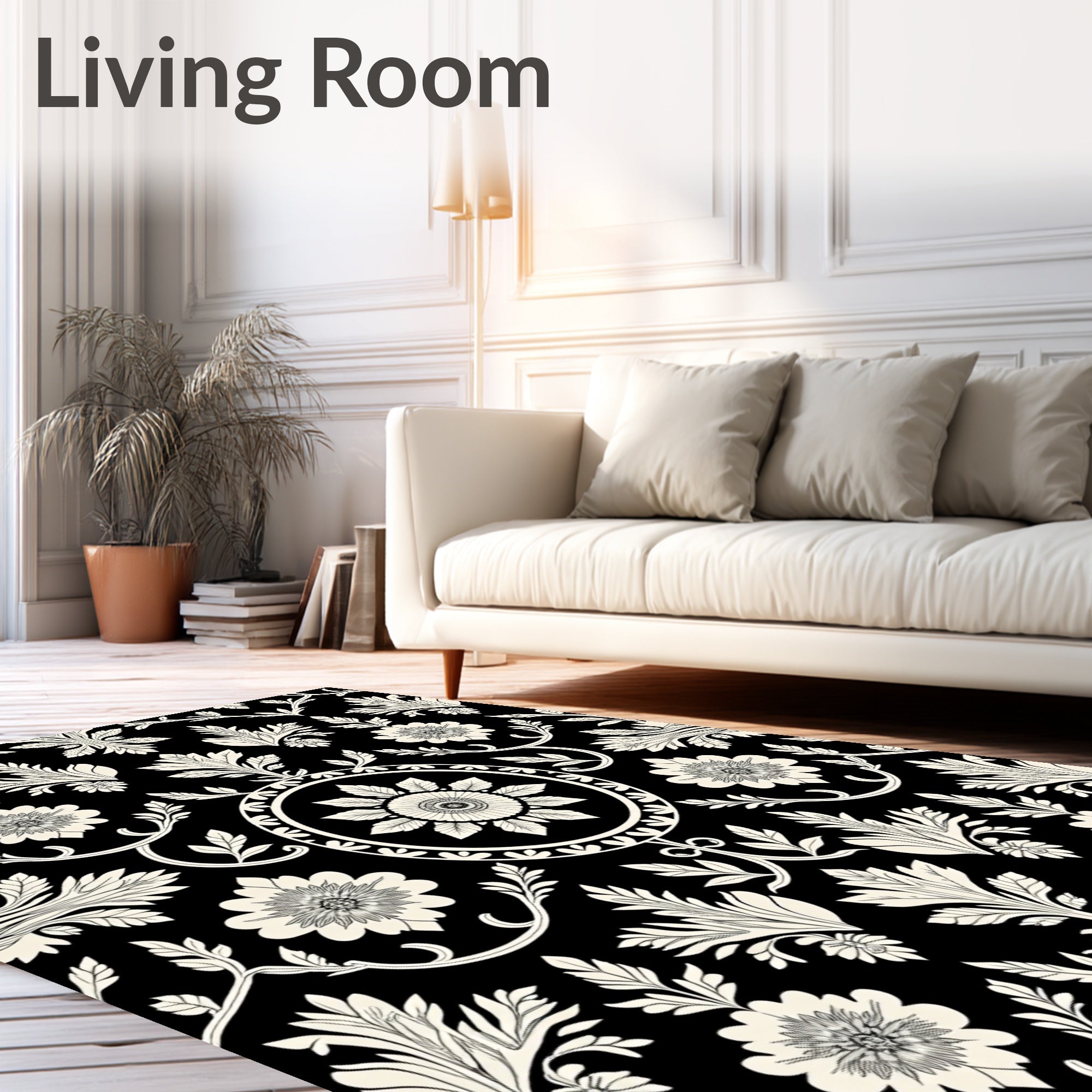 Ornate Floral Medallion Pattern Rug