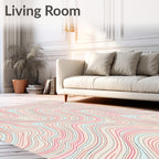 Pastel Wavy Topographic Pattern Rug
