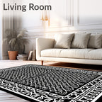Monochromatic Intricate Geometric Pattern Rug