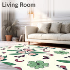 Whimsical Floral Moon Pattern Rug
