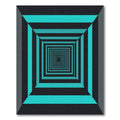 Modern Teal Black Geometric Infinity Tunnel Rug