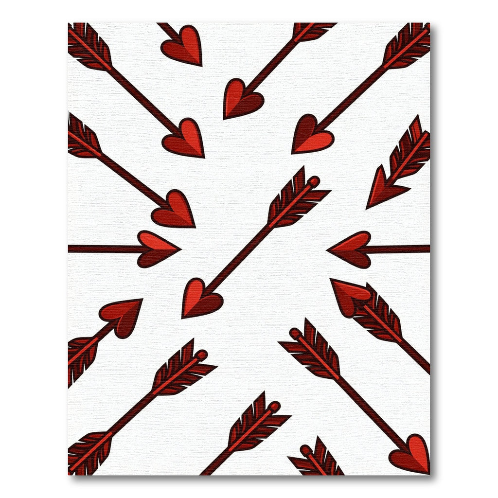 Charming Crimson Heart Arrow Toss Rug