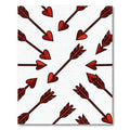 Charming Crimson Heart Arrow Toss Rug