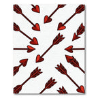 Charming Crimson Heart Arrow Toss Rug