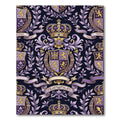 Regal Purple Gold Laurel Crown Crest Rug
