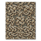 Tan Woven Knot Abstract Composition Rug