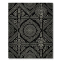 Tribal Mask Geometric Grey Pattern Rug