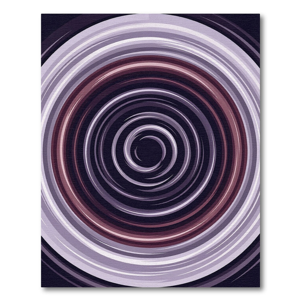 Abstract Plum Circular Swirl Vortex Rug