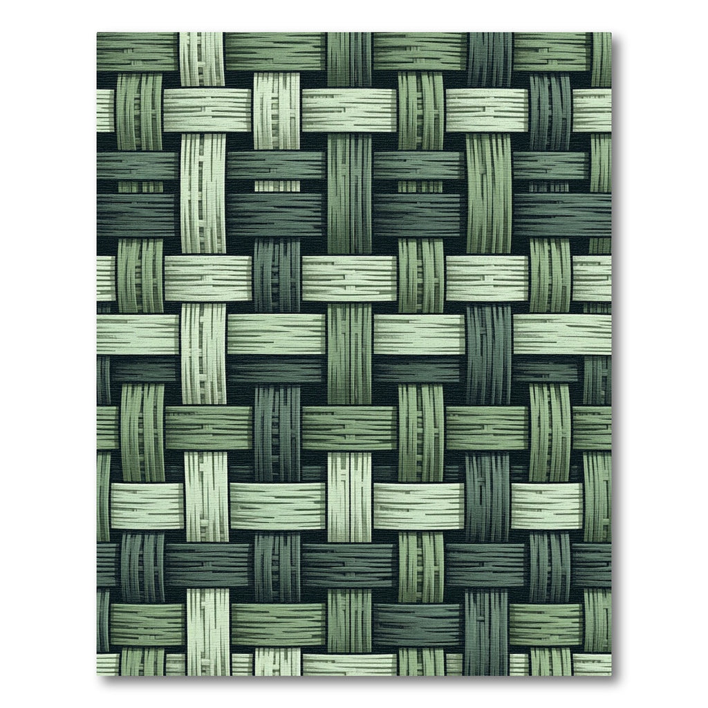 Sage Green Woven Texture Grid Rug