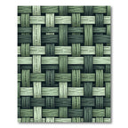 Sage Green Woven Texture Grid Rug