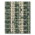 Sage and Cream Woven Textured Grid Rug