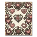 Ornate Pink Heart Scrollwork Garland Rug