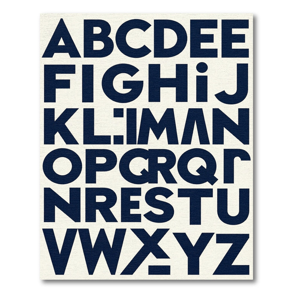 Navy Alphabet Typographic Minimalist Statement Rug