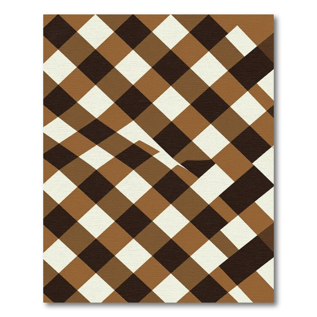 Brown Cream Diamond Intersecting Pattern Rug