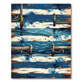 Coastal Blue Wood Splatter Water Rug
