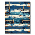 Coastal Blue Wood Splatter Water Rug