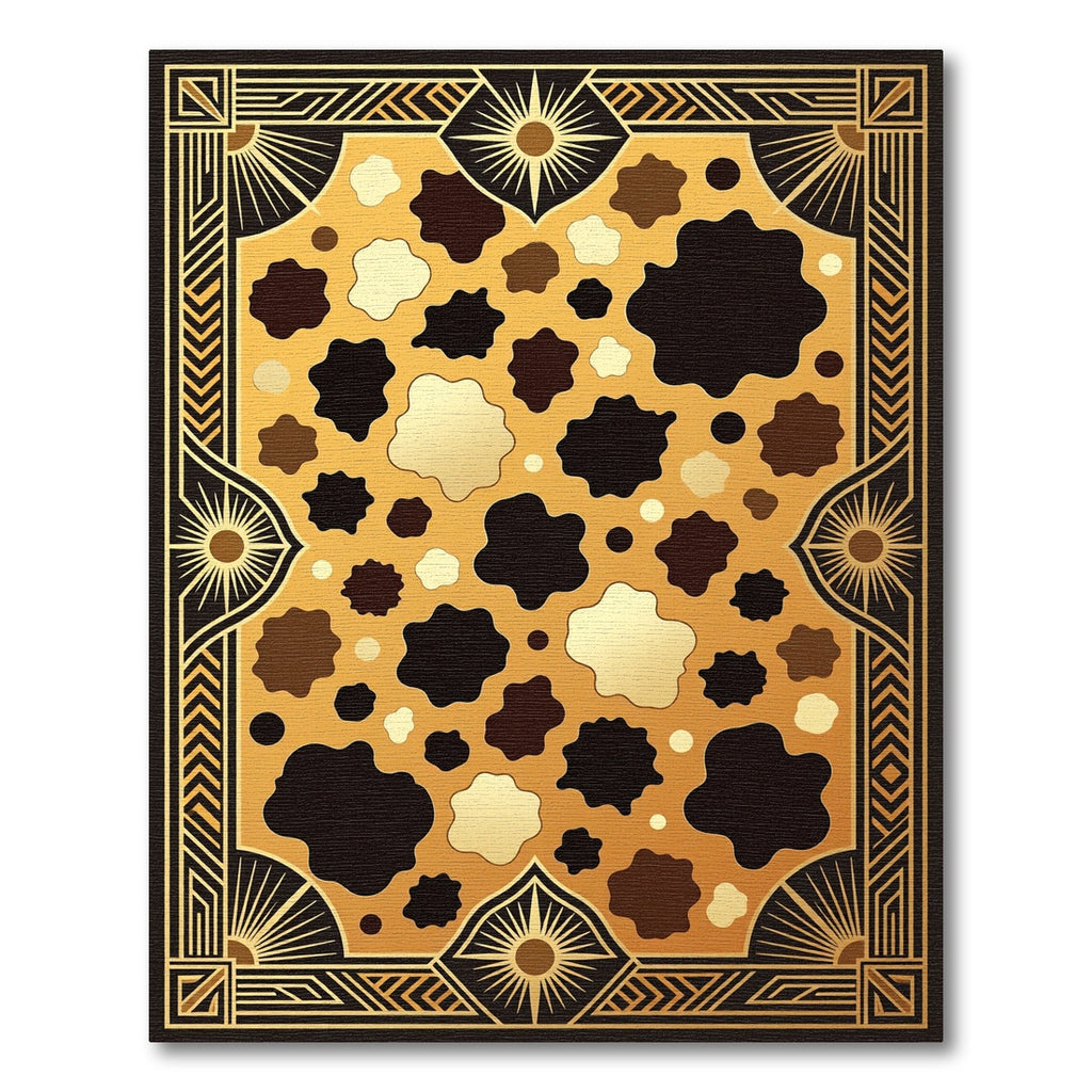 Art Deco Gold Animal Spot Rug