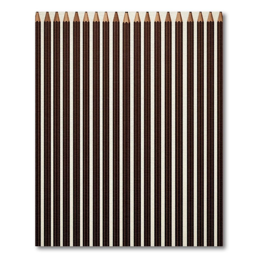 Minimalist Chocolate and Cream Vertical Pinstripe Rug