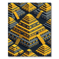 Gold Aztec Pyramid Geometric Step Rug