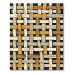 Woven Wood Texture Earth Tones Rug