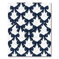 Sophisticated Navy Blue Ribbon Bow Grid Rug