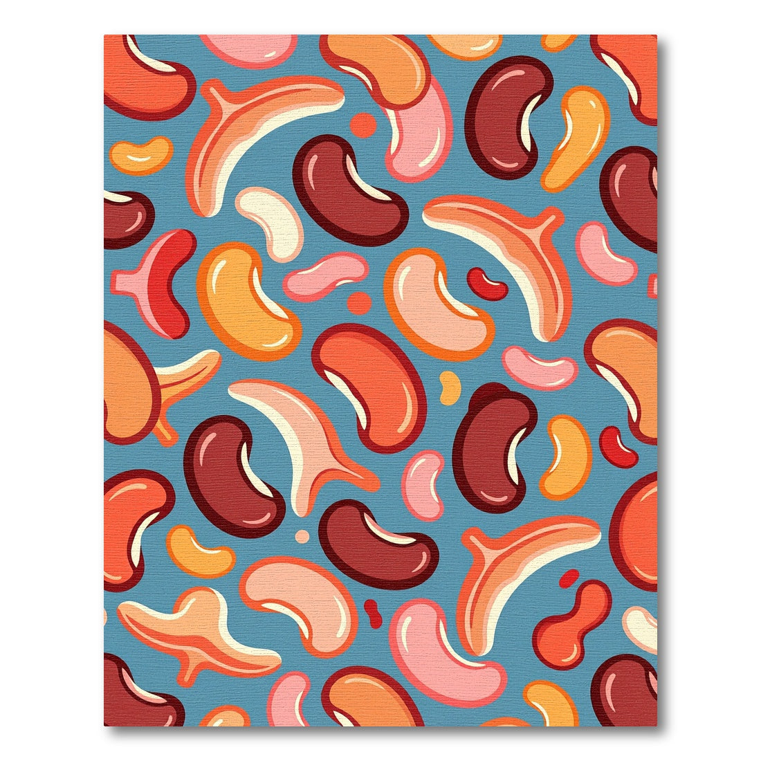 Colorful Bean Medley Composition Rug