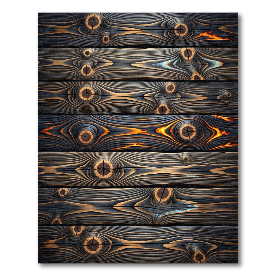 Striated Wood Grain Fire Accents Rug