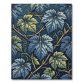 Deep Blue Grape Vine Leaf Garland Rug