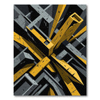 Geometric Shadow Yellow Structure Rug