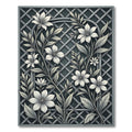 Monochromatic Floral Trellis Garden Rug