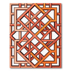 Geometric Terracotta Interlocking Linear Weave Rug