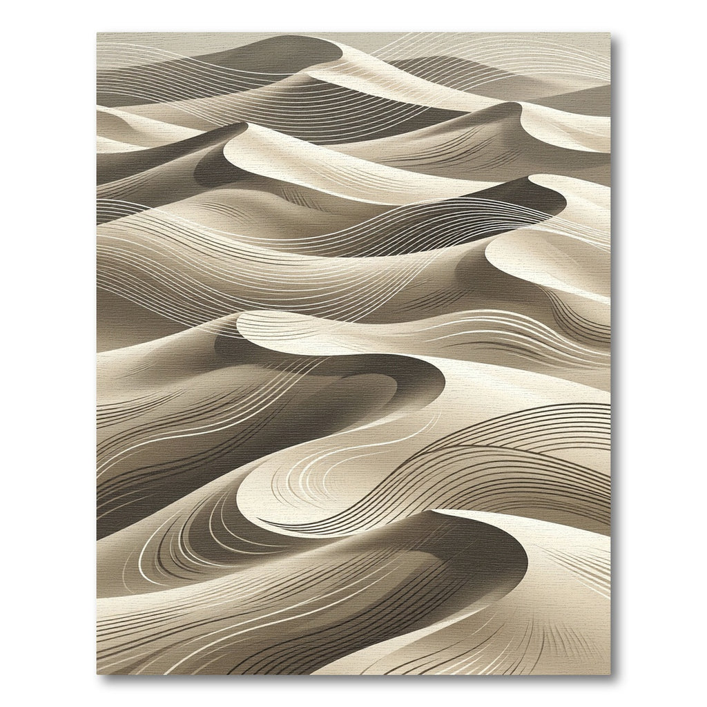 Serene Sand Dune Abstract Lines Rug
