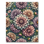 Romantic Dahlia Blossom Watercolor Botanical Art Rug