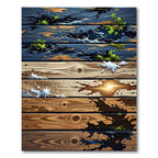 Earthy Wood Plank Aesthetic Contrast Rug