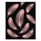 Elegant Blush Pink Floating Feather Art Rug