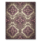 Ornate Plum Floral Medallion Rug