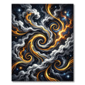 Golden Celestial Swirl Starry Night Rug
