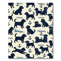 Playful Black Labrador Nautical Anchor Illustration Rug