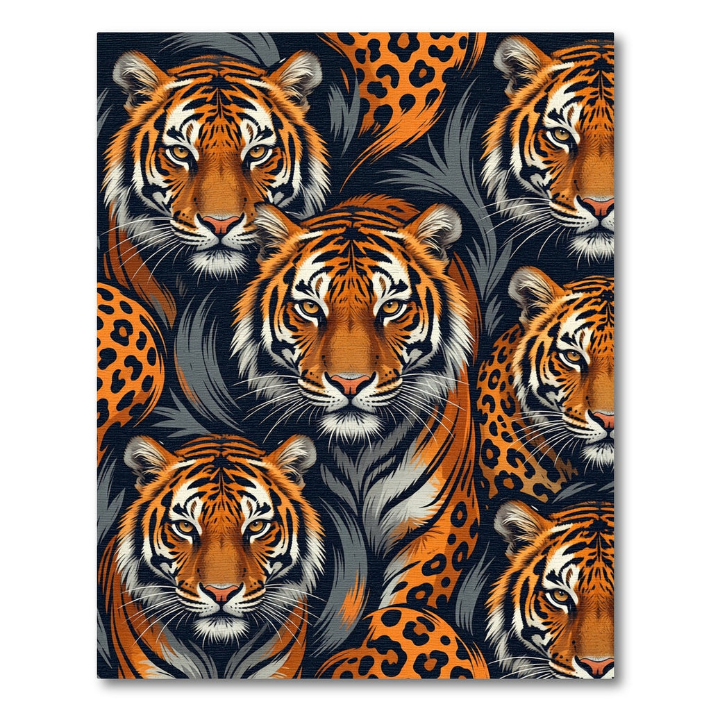 Bold Tiger and Leopard Jungle Fusion Rug