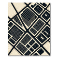 Modern Black and Cream Architectural Grid Rug