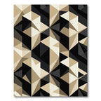 Black and Gold Modern Geometric Facet Rug