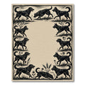 Vintage Black Dog Meadow Illustration Rug