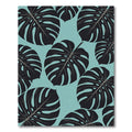 Lush Tropical Monstera Leaf Teal Rug