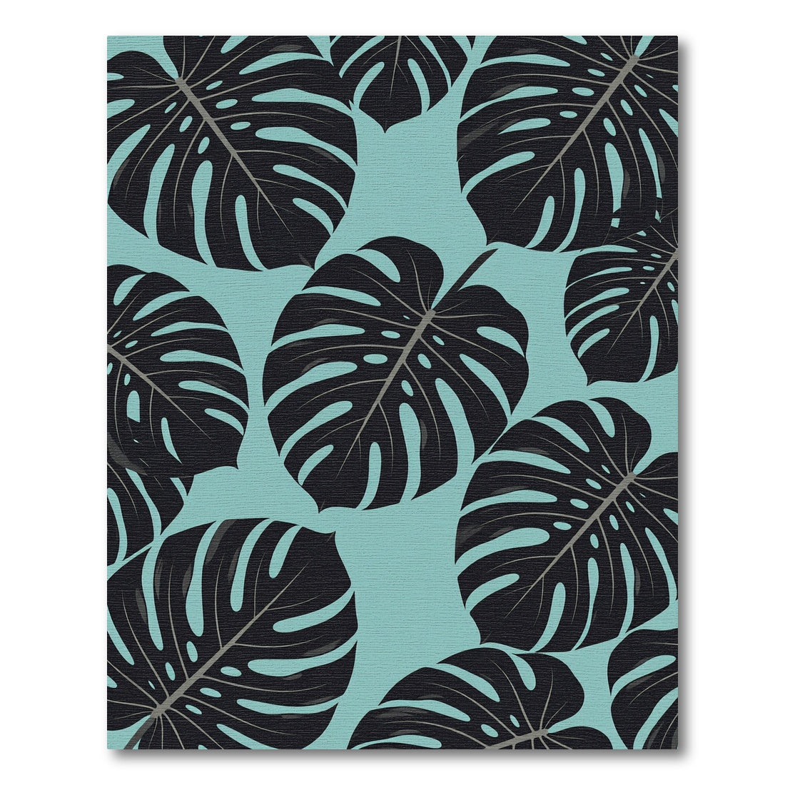 Lush Tropical Monstera Leaf Teal Rug