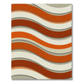 Modern Burnt Orange Wavy Stripe Rug