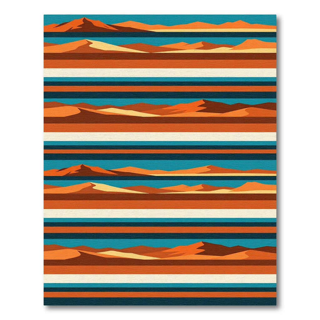 Retro Desert Landscape Striped Horizon Rug