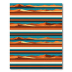 Retro Desert Landscape Striped Horizon Rug