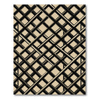 Sophisticated Beige Black Intersecting Grid Rug